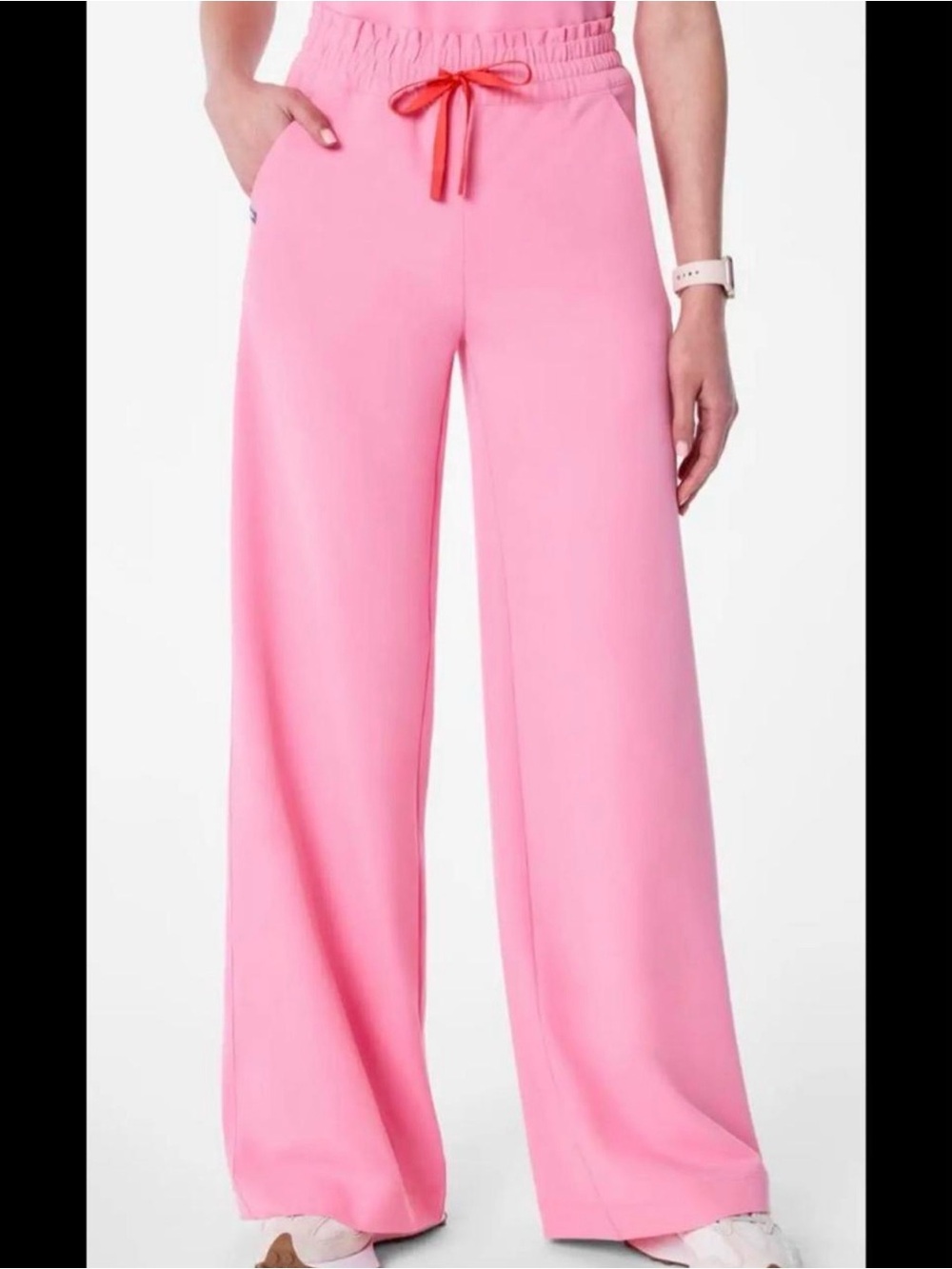 Figs Allison Ultra Wide Leg Sunrise Pink scrubs